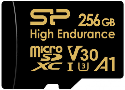 Карта памяти Silicon Power High Endurance microSDXC 256GB Class 10 UHS-I U3 A1 V30 + SD адаптер (SP256GBSTXDV3V1HSP)