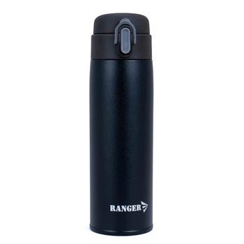 Термокружка Ranger Expert, нержавеющая сталь, пищевой пластик, черный, 0.35 л, 6х6х20 см