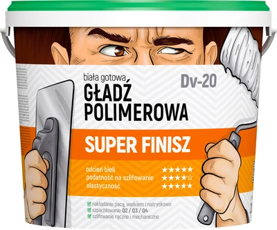 Шпаклевка полимерная MEGARON SUPER FINISZ Dv-20 белый 20 кг