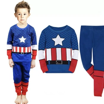 Детская пижама Captain America / Капитан Америка для мальчика синяя хлопковый домашний костюм 80 см