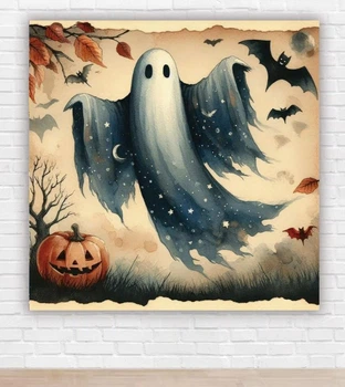Паперовий плакат на Хелловін / Halloween "Привид" 150х150см