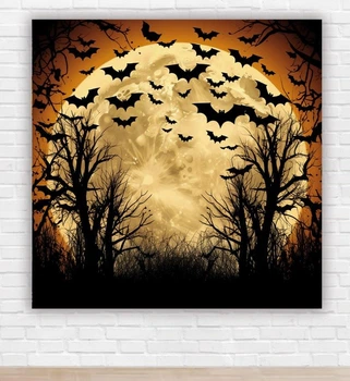 Паперовий плакат на Хелловін / Halloween "Кажани" 150х150см