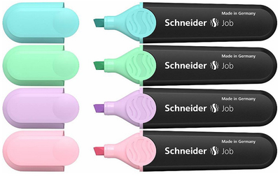 Zakreślacze pastelowe Schneider Job 1-4.5 mm  4 szt (4004675135940)