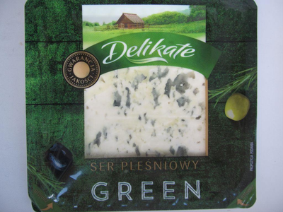 Сир delikate delikate green достигальний із приростом цвілі 100 г польща.