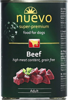  Упаковка вологого корму для собак Nuevo Beef Adult з яловичиною 800 г х 6 шт (4250231595530)