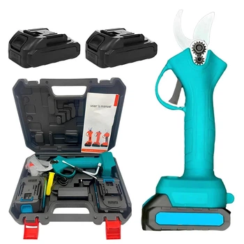 Секатор аккумуляторный Crafting Tools 21 В с двумя АКБ и кейсом садовые ножницы для обрезки деревьев и кустов диаметром до 25 мм 2.0 Ач