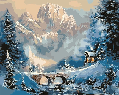 Картина за номерами Зимовий пейзаж 40*50 Origami (LW3076)