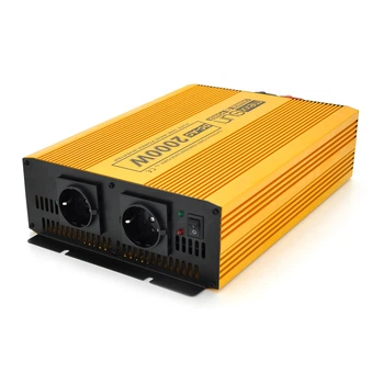 Інвертор напруги Mexxsun MXSPSW-2000, 12V/220V, 2000 W з правильною синусоїдою, 2 Shuko, клемні дроти, Q2