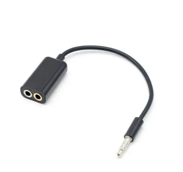 Cплиттер Jack 3.5 папа 4pin / 2*Jack 3.5 мама Stereo 18150 Черный Разветвитель для наушников