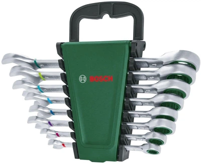 Набір ключів комбінованих з тріскачкою Bosch 8 шт на утримувачі (1600A027PS)