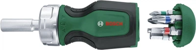 Отвертка Bosch Stubby с трещоткой + 6 бит (1600A027PK)
