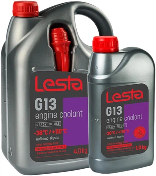 Набор Антифриз Lesta G13 готовый 4 кг Фиолетовый + Антифриз Lesta G13 готовый 1 кг Фиолетовый (LRV104)