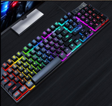Игровая клавиатура проводная TWolf T20 c RGB подсветкой black