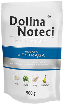 Mokra karma dla psów Dolina Noteci Premium Bogata w pstraga 10 x 500 g (5902921380856)