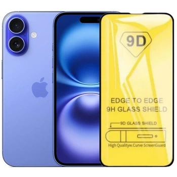 Защитное стекло TDG 9D для Apple iPhone 16 Plus полная проклейка черный
