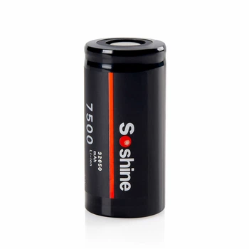 Аккумулятор 32650 Li-Ion Soshine 32650-3.7-7500, "D", 7500mAh, 18A, 4.2/3.7/2.75V, Flat Top