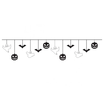 Гірлянда паперова фігурна Yes! Fun Хелловін "Halloween Mix" 3 м 12 фігурок чорна (801187)