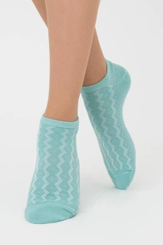 Женские короткие носки с вязаным узором Giulia WS1 SOFT BACKGROUND 003 36/40 синие Blue pastel turquoise, из мягкого хлопка, дышащие