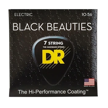 Струны для гитары DR Strings Black Beauties Electric - Medium 7-String (10-56) (BKE7-10)