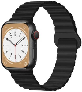 Ремінець Drobak Silicone Magnetic Link для Apple Watch Series 10 / 11 46mm / Ultra 2 / Ultra 3 Dark black (898961)