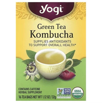 Зеленый чай комбуча, Yogi Tea, 16 чайных пакетиков, 32 г