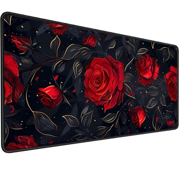 Игровая поверхность (Коврик для мышки) SHLab Red Roses with Golden Leaves SHM-967 (70x30 см) (37885)