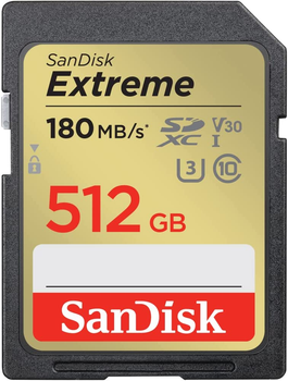 Карта памяти SD 512Gb SanDisk Extreme class 10 UHS-I U3 V30 (SDSDXVV-512G-GNCIN)
