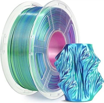 Пластик, филамент SUNLU Silk PLA Plus трехцветная шелковая нить PLA+ синий зеленый фиолетовый 1кг, 1.75мм