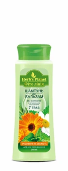 Шампунь-бальзам 2в1 «7 трав» зміцнення та свіжість «Фіто лінія» Herb`s Planet, для всіх типів волосся 240мл