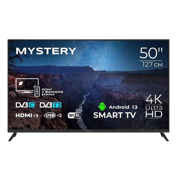Телевізор MYSTERY Smart MTV-5060UDT2 Ultra HD Android 13 Mystery 81157