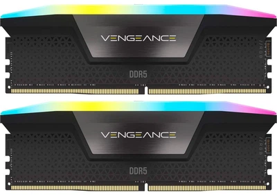 Модуль пам'яті Corsair DDR5 64GB (2x32) VENGEANCE RGB 6600MHz DIMM XMP 3.0 Black (CMH64GX5M2B6600C32)