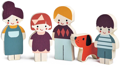 Набір фігурок Mentari Dollhouse Figures Family With Dog (0191856076513)