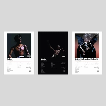 Набір постерів Тревіс Скотт / Плакати Travis Scott / А3, 3 шт