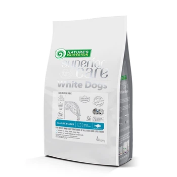 Корм Nature's Protection Superior Care White Dogs Grain Free White Fish All Sizes and Life Stages сухой с белой рыбой для собак с белой шерстью на всех стадиях жизни 4 кг