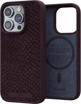 Чехол Njord Salmon Leather MagSafe Case для iPhone 15 Pro Бургунди (NA53SL03)