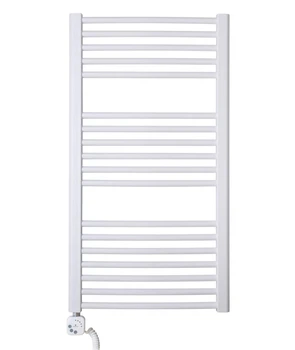 Електрична рушникосушка BASIC G, 922x500x80-92 мм, біла, тен (300 Вт)67x55x55 мм білий, з кабелем, ліворуч + кріплення