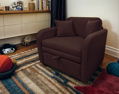 Кресло раскладное мягкое Tobi Sho Юниор-0.7 для детей велюр Magic Dark Brown, 880х800х800 мм