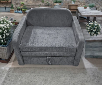 Диван мягкий Tobi Sho Юниор-1.2 раскладной велюр Крокус Серый/90, 1380х800х800 мм