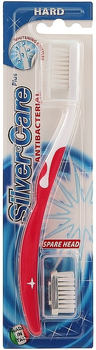 Зубная щетка Silver Care Plus Жесткая со сменной головкой Красная (4338) (8009315043452)