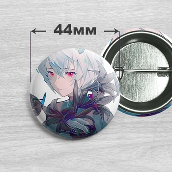 Значок Аянами Рей из аниме Евангелион / Evangelion 44мм №8
