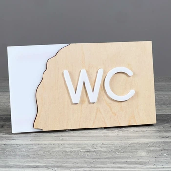Табличка WC 175x100мм Белая