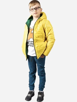 Дитяча демісезонна двостороння куртка для хлопчика O! Clothing 182856 110-116 см Жовта (LV2200004846200)