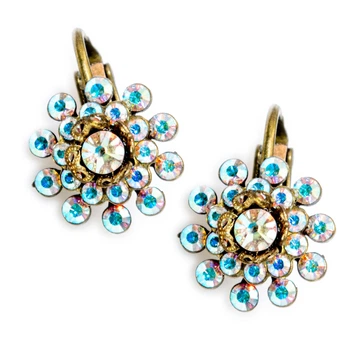 Сережки-кліпси "Блакитна зірка" від Michal Negrin з кристалами Swarovski