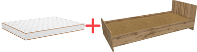 Набір Ортопедичний матрац Smart Mattresses Dual 80х190 см + Ліжко DC Fiona 1932х842х600 мм Дуб Тахо (2111609-80190+DC126383)