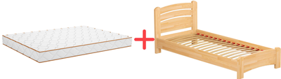 Набір Ортопедичний матрац Smart Mattresses Dual 80х190 см + Ліжко Estella Венеція Люкс 80х190 ordf Щит Л4 Бук (2111609-80190+3001288026)