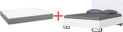 Набір Ортопедичний матрац Smart Mattresses Moderate Lite Cocos 160x200 см + Ліжко Art in Head 1.6 Ascet 1670x1000x2060 мм Білий діамант (253231-160200+AS09010000030)