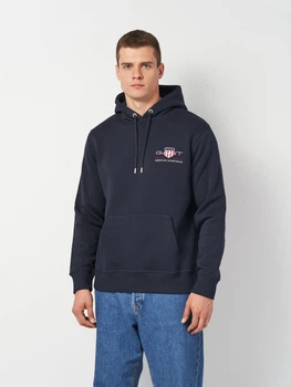 Худі чоловіче GANT Reg Medium Archive Shield Hoodie 2047084-433 L Синє (7325707309755)