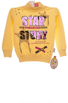 Водолазка на флисе для девочки трикотажная Star желтая 122 см (34783)