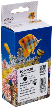 Картридж Barva совместимый с HP 712 (3ED70A/3ED71A) 80 мл Black (IC-H712B)