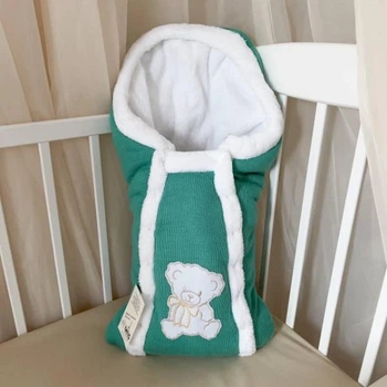 Зимовий конверт "Ведмедик" Betis, Ментоловий для новонароджених